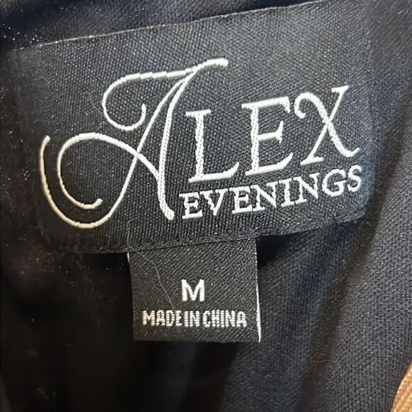 NWT Alex Evenings Black Sequin Cold Shoulder Blouse - Size Medium - Picture 11 of 14